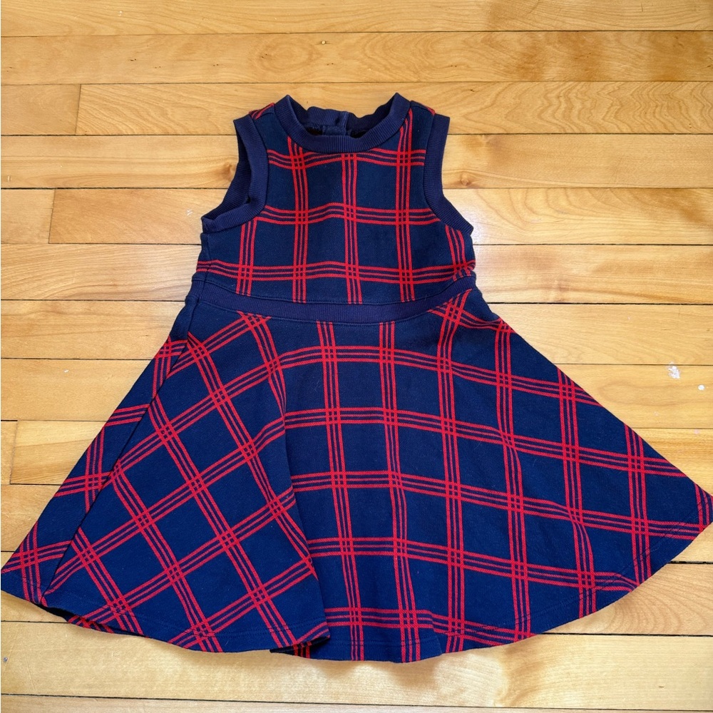 Plaid Navy and Red Kids Dress